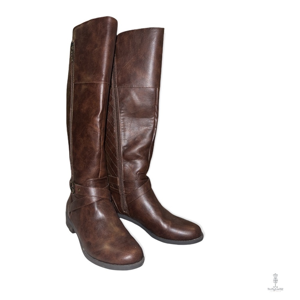 Guess brown vegan leather boots